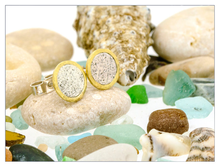 vegan silver and 18ct gold stud earrings | Lisa Rothwell-Young