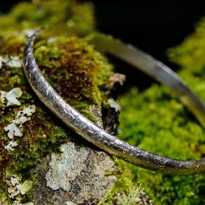 Sustainable Lichen Textured Silver Bangle | Lisa Rothwell-Young