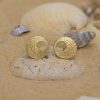 18ct Yellow Gold Sand Textured Kalimera Sun & Moon Earrings| Lisa Rothwell-Young