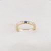 Textured Silver and 18ct Gold Sea Inspired Sapphire Wedding Ring Front | Lisa Rothwell-Young