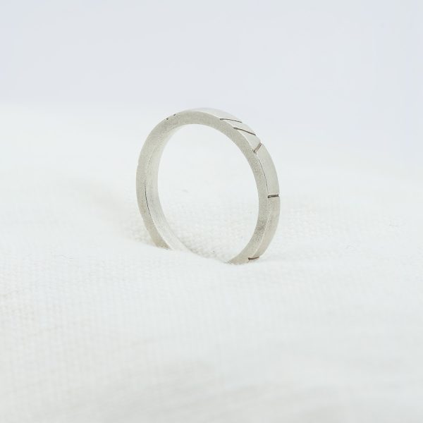Sustainable Recycled Platinum Gents Wedding Ring Side | Lisa Rothwell-Young