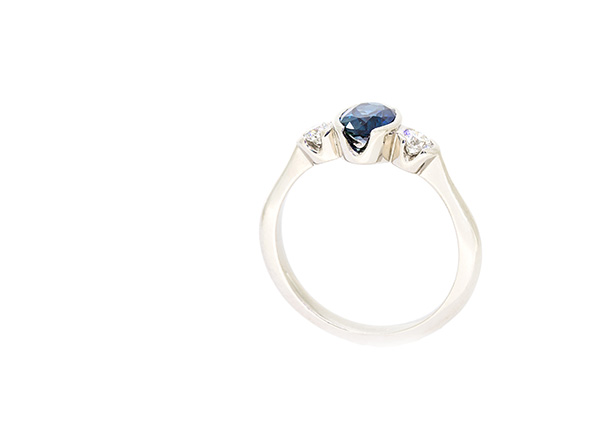 Platinum sapphire and diamond grace engagement ring