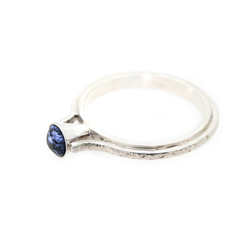 Sustainable Ocean Inspired Engagement Ring Sapphire white gold