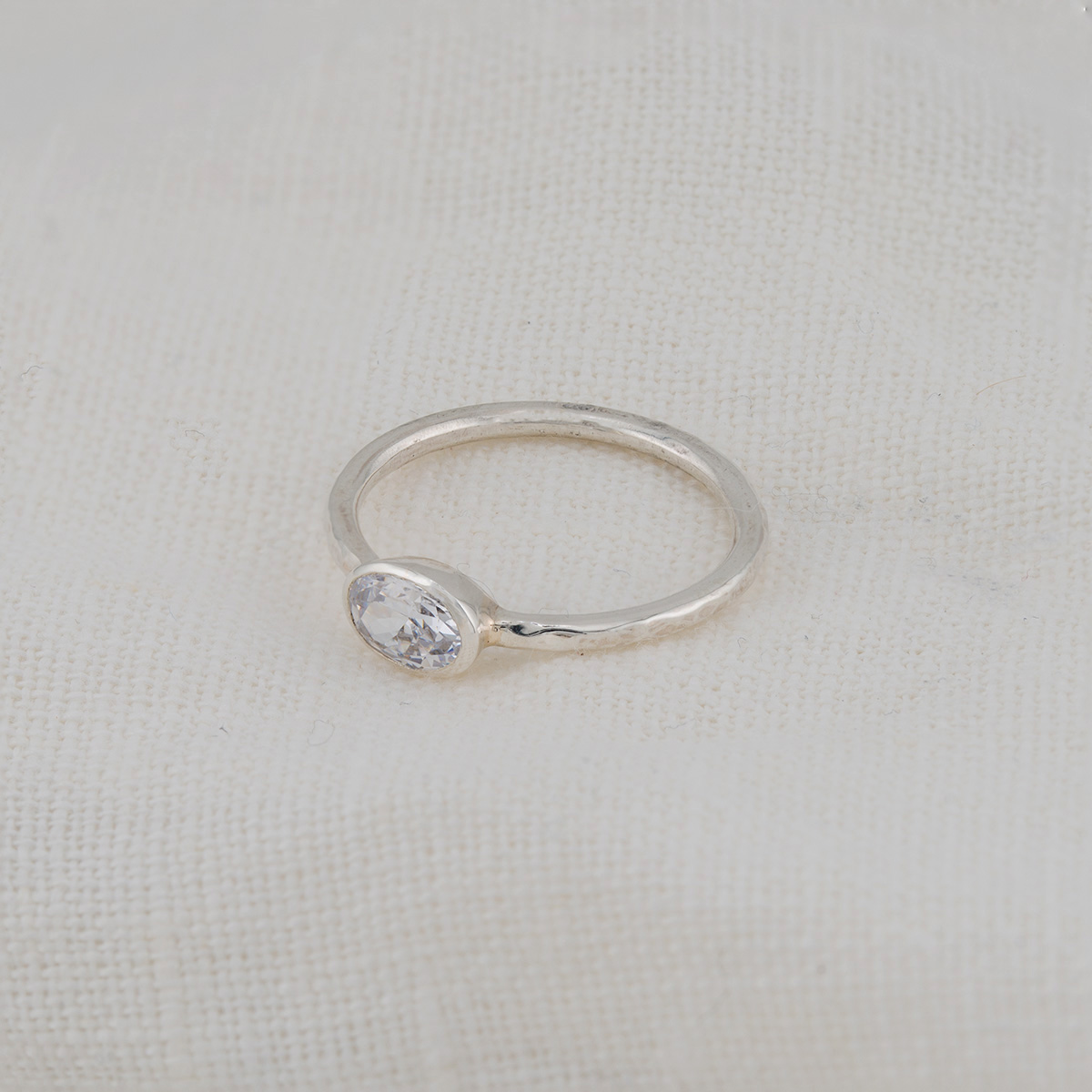 Ocean Inspired Ripple Textured Oval Diamond Engagement Ring Top | Lisa Rothwell-Young