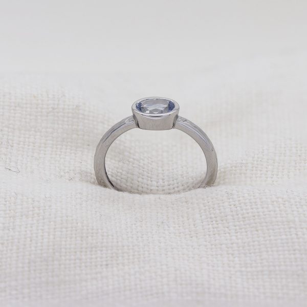 Platinum and Pale Blue Sapphire Engagement Ring by Lisa Rothwell-Young
