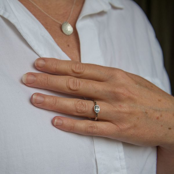 Platinum and Pale Blue Sapphire Ring || Lisa Rothwell Young