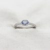 Platinum and pale blue sapphire engagement ring by Lisa Rothwell-Young