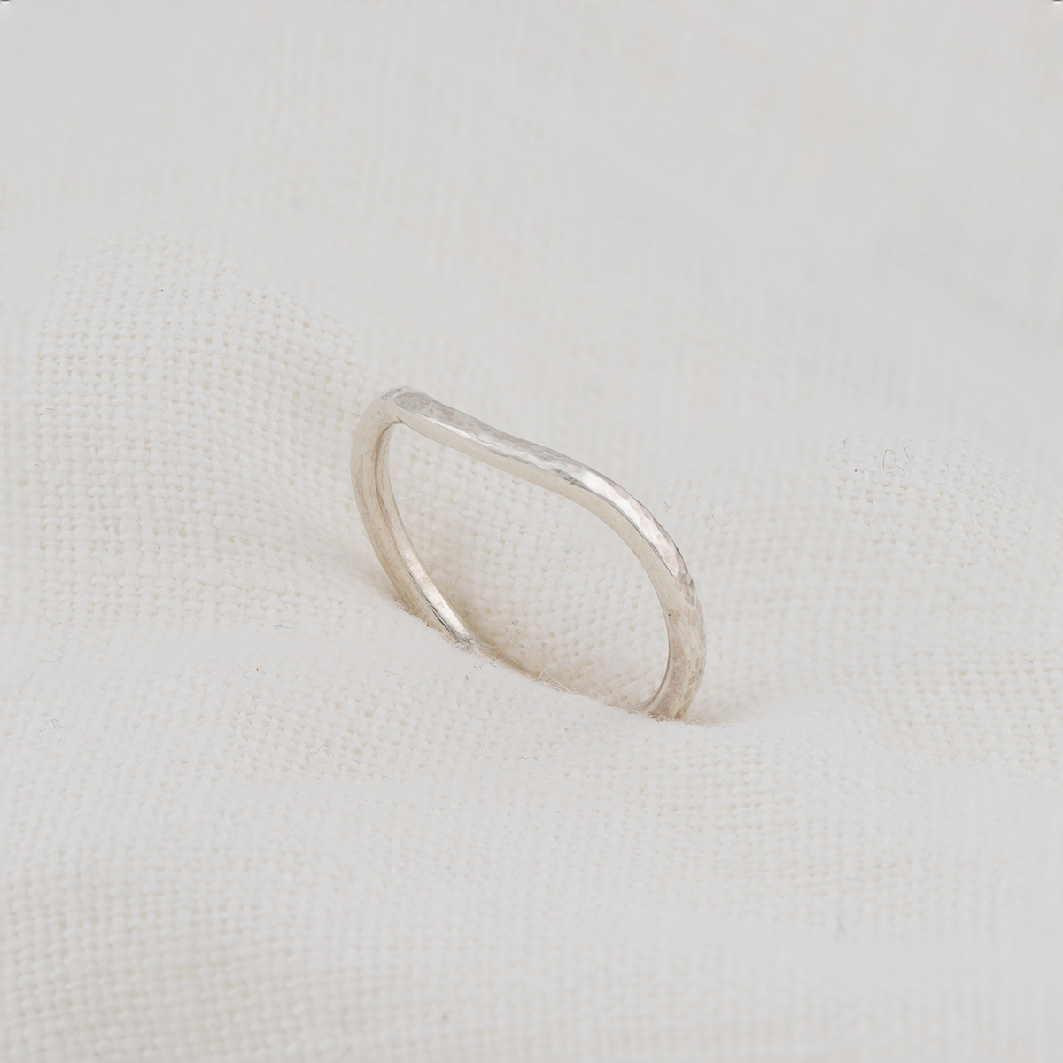 Vegan Wedding Ring Ocean Inspired Shaped To Fit Ring Side | Lisa Rothwell-Young
