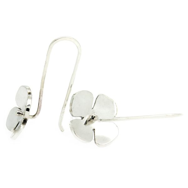 Sustainable recycled silver flower earrings