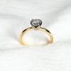 Ethical conflict free diamond grace engagement ring diamond yellow and white gold in a cutaway bezel setting