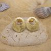 Beach Inspired 18ct Gold Sand Textured Kalimers Paralia Stud Earrings Lisa Rothwell-Young