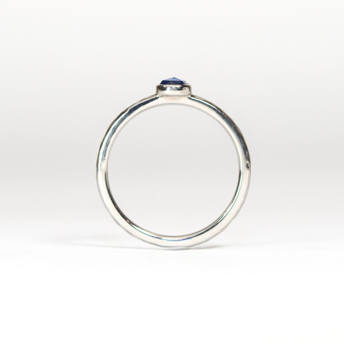 Ethical and Sustainable Rose Cut Sapphire Engagement Ring Sode View 2