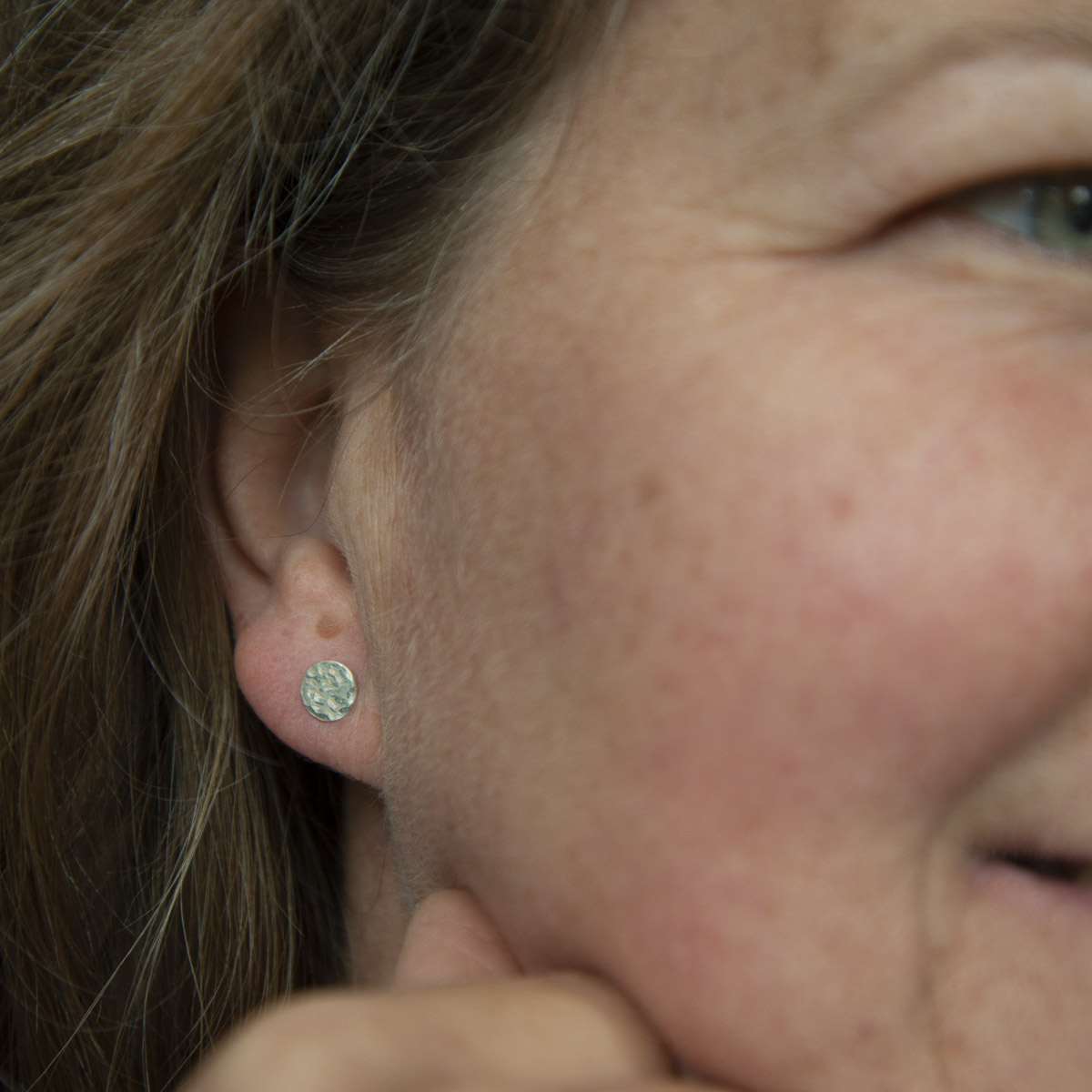 Recycled silver ripple textured pelagos stud earrings