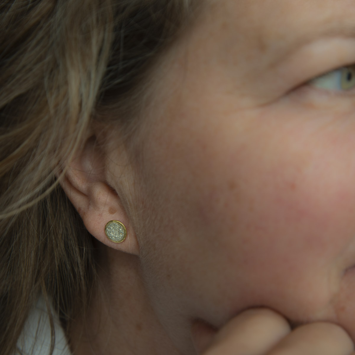 Kalimera silver and 18ct gold stud earrings | Lisa Rothwell-Young
