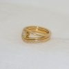 Unusual Sea Inspired 18ct Yellow Gold and Diamond Engagement and Wedding Rings Side View| Lisa Rothwell-Young