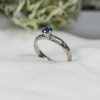 Lichen Textured Platinum and Blue Sapphire Engagement Ring by Lisa Rothwell-Young