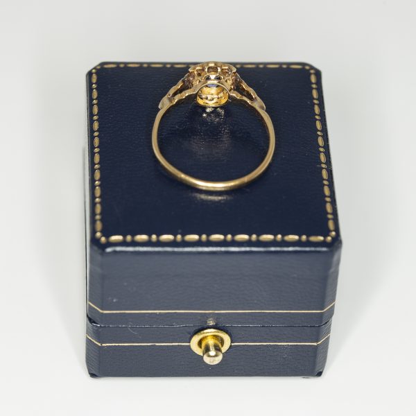 Deco Style Sapphire and Diamond cluster ring - Rear | Lisa Rothwell-Young