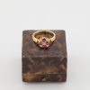 Ruby and diamond quatrefoil ring front view |Lisa Rothwell-Young