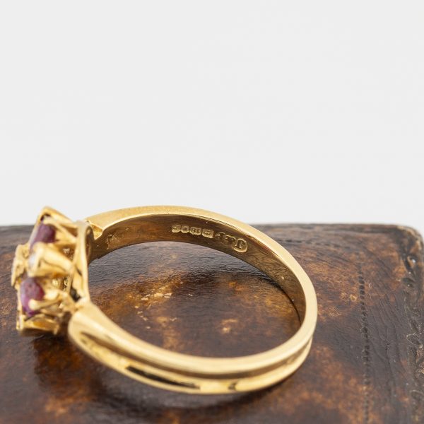 Ruby and diamond quatrefoil ring hallmark |Lisa Rothwell-Young