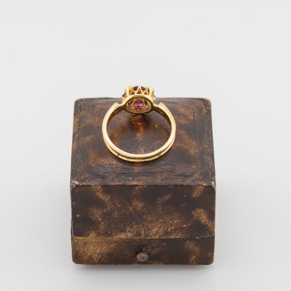 Ruby and diamond quatrefoil ring rear |Lisa Rothwell-Young