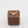 Yellow gold and diamond ring with tulip shoulders front |Lisa Rothwell-Young