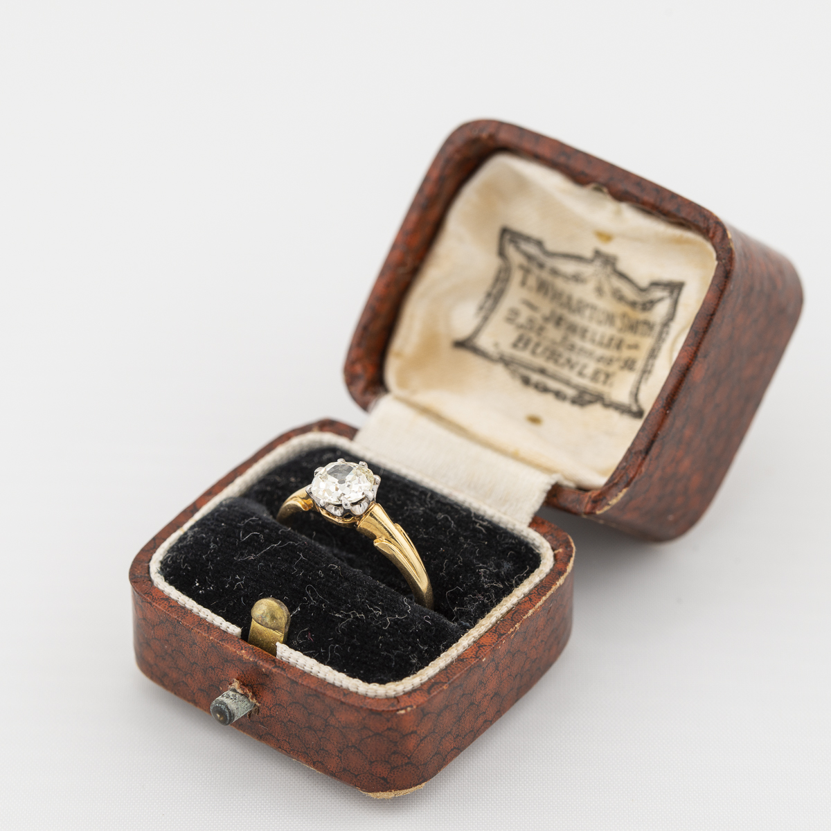 Yellow gold and diamond ring with tulip shoulders - in a box |Lisa Rothwell-Young