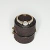 Three stone antique diamond trilogy ring front view|Lisa Rothwell-Young