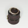 Three stone antique diamond trilogy ring side view|Lisa Rothwell-Young