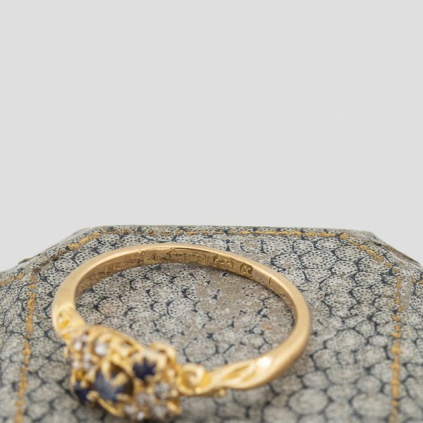 Victorian sapphire and diamond 3 stone ring hallmark |Lisa Rothwell-Young
