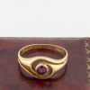 18ct gold and Ruby Swirl Ring hallmark view |Lisa Rothwell-Young