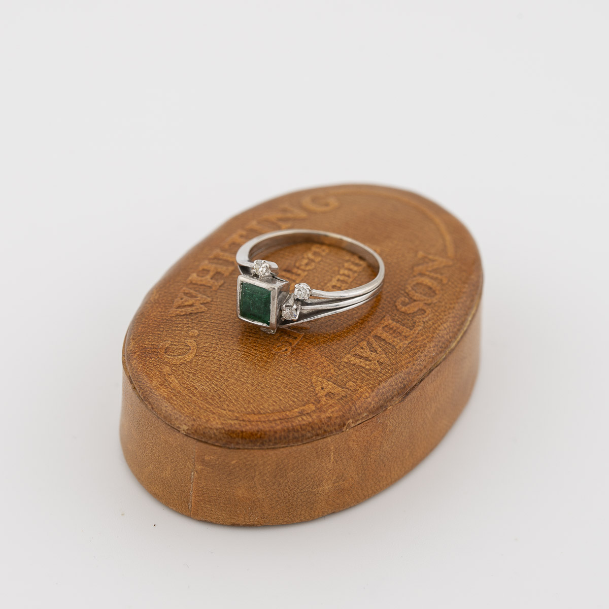 Art Deco Emerald and Diamond Ring Front View |Lisa Rothwell-Young