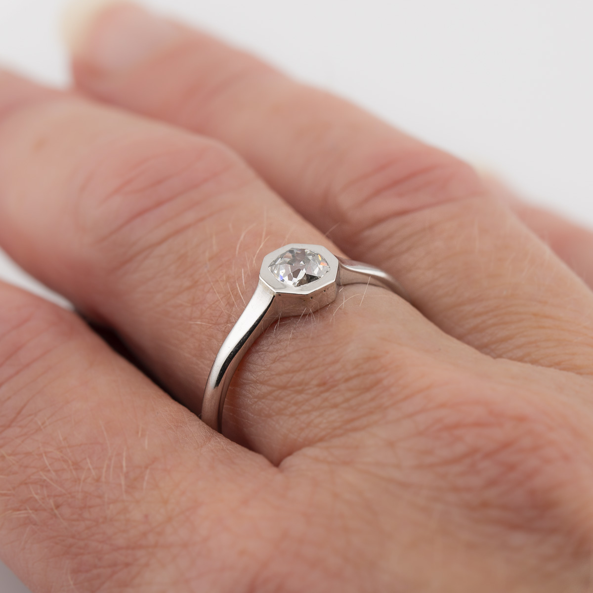 Octagonal Old Mine Cut DIamond Ring - On Hand | Lisa Rothwell-Young