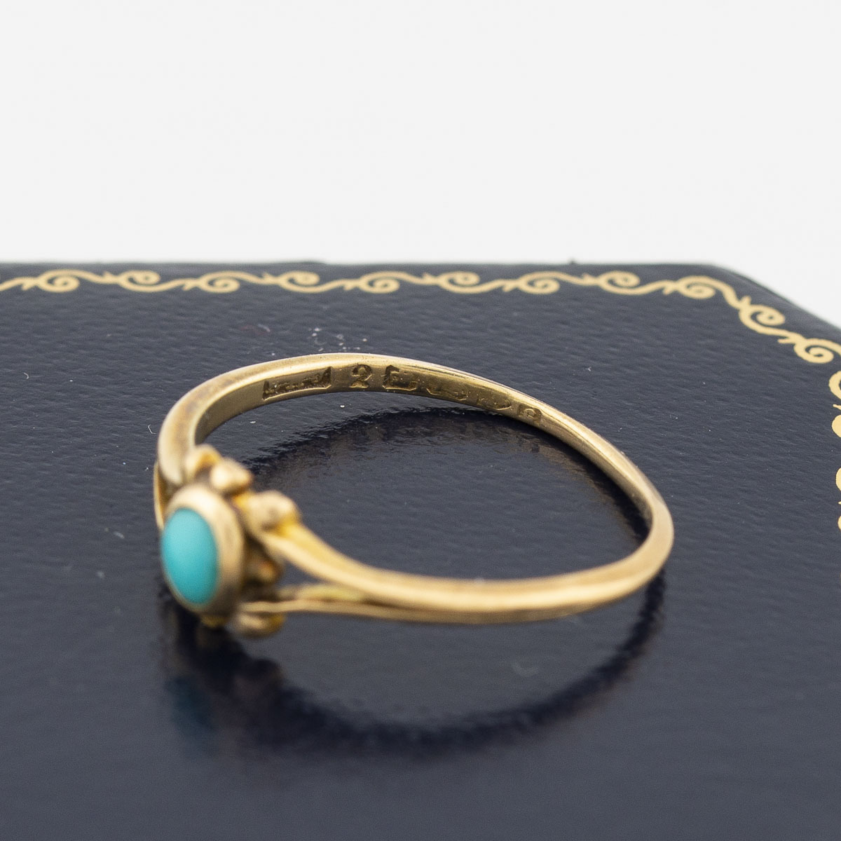 Victorian 18ct gold and turquoise ring hallmark|Lisa Rothwell-Young
